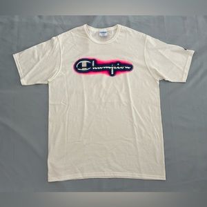 Champion Heritage logo spelt out airbrush retro y2k men’s T | XL